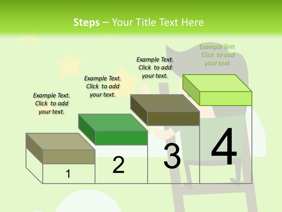 A Man Climbing Up A Ladder To Reach The Stars PowerPoint Template