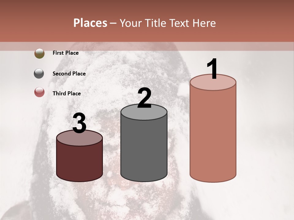 A Person Covered In Snow With A Brown Background PowerPoint Template