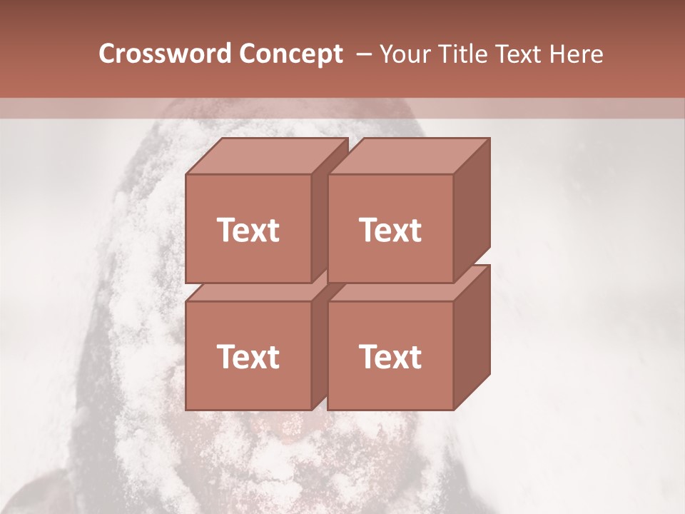 A Person Covered In Snow With A Brown Background PowerPoint Template