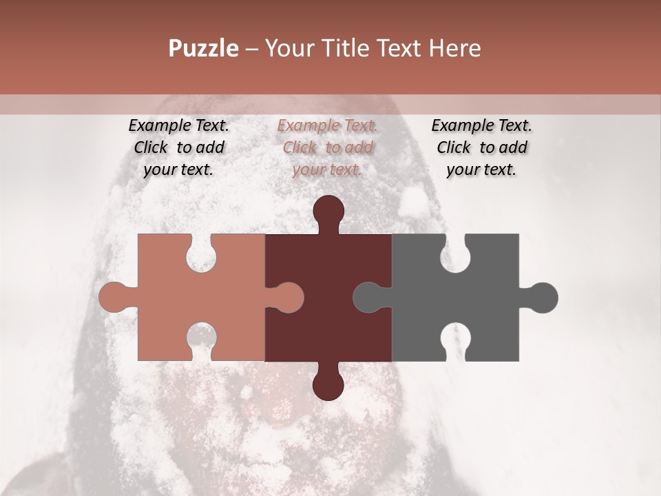 A Person Covered In Snow With A Brown Background PowerPoint Template