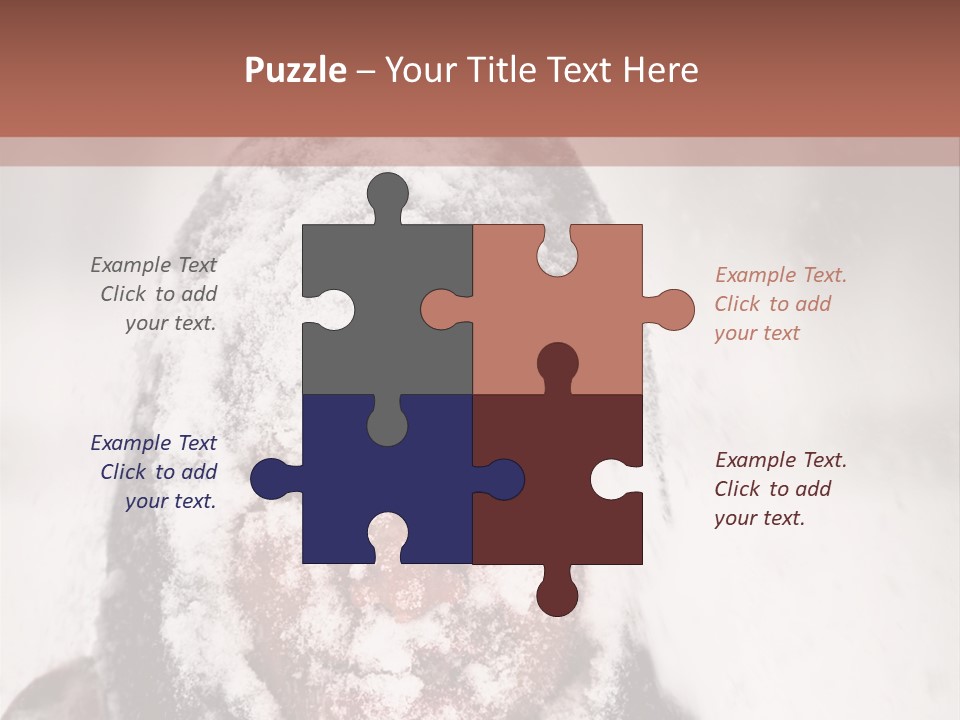 A Person Covered In Snow With A Brown Background PowerPoint Template