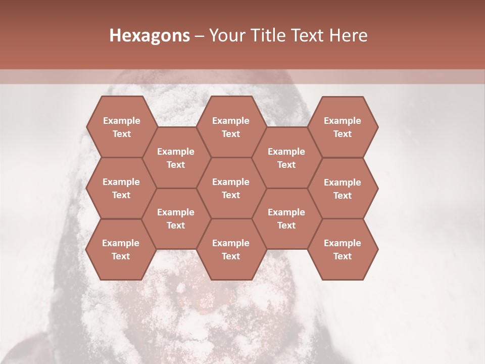 A Person Covered In Snow With A Brown Background PowerPoint Template