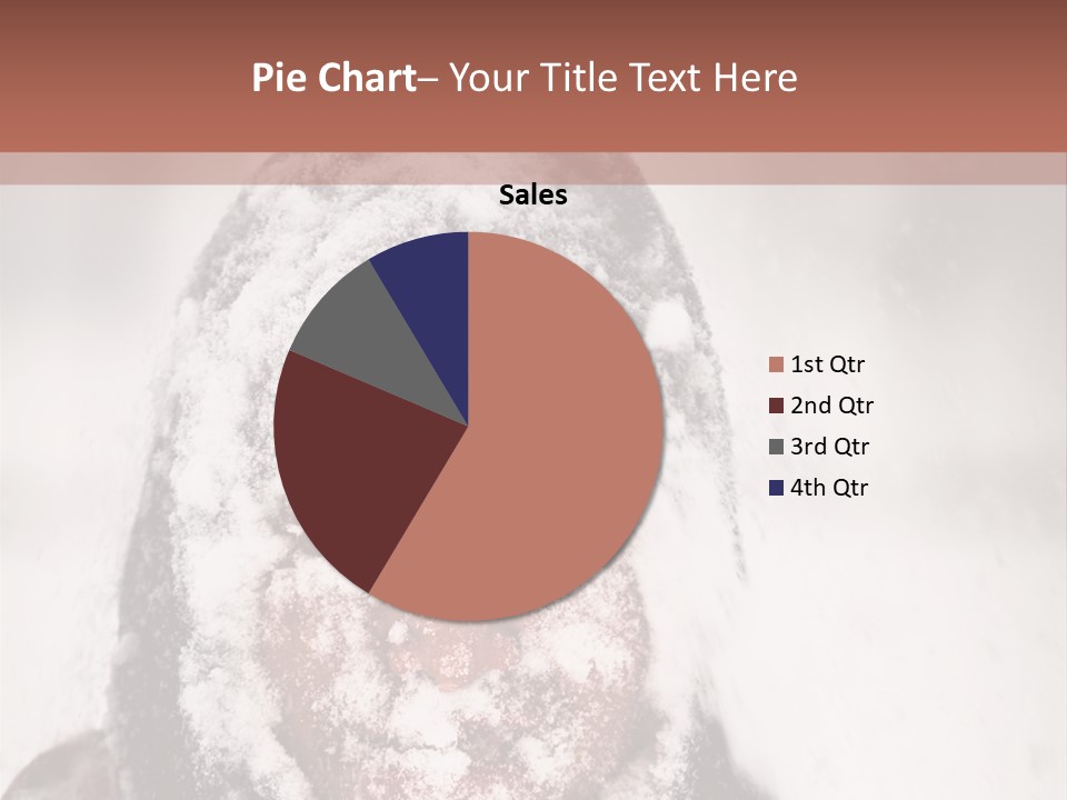 A Person Covered In Snow With A Brown Background PowerPoint Template