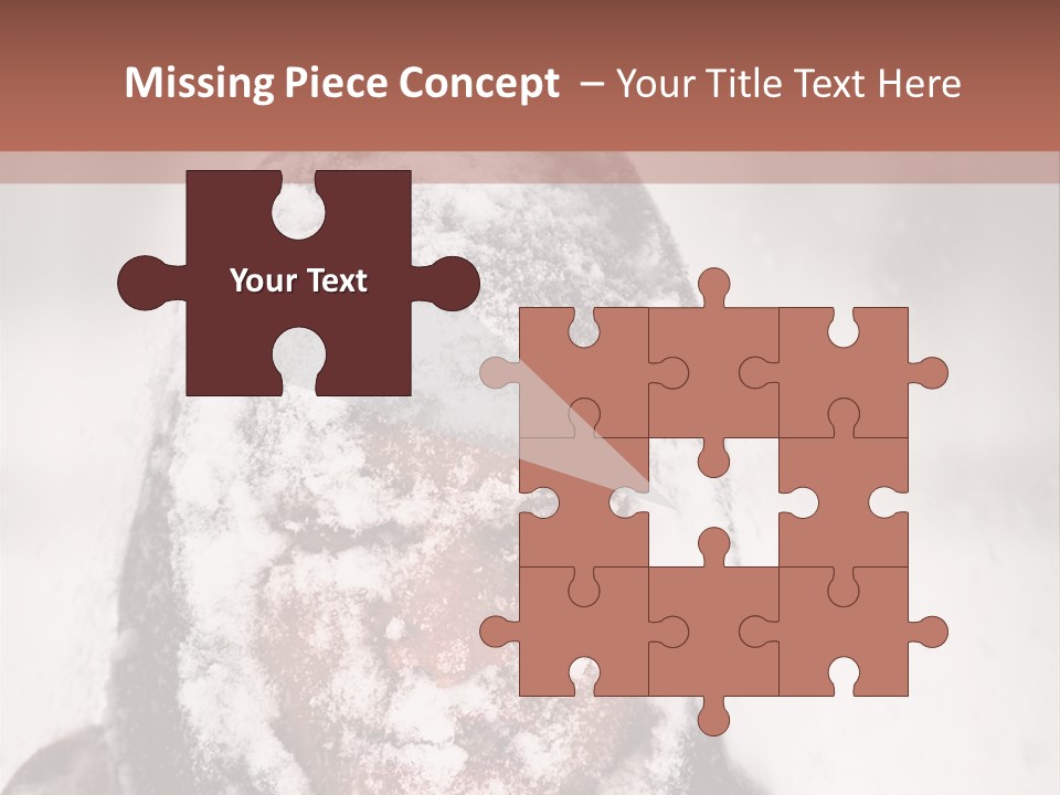 A Person Covered In Snow With A Brown Background PowerPoint Template