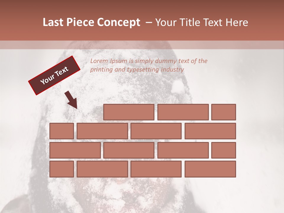 A Person Covered In Snow With A Brown Background PowerPoint Template