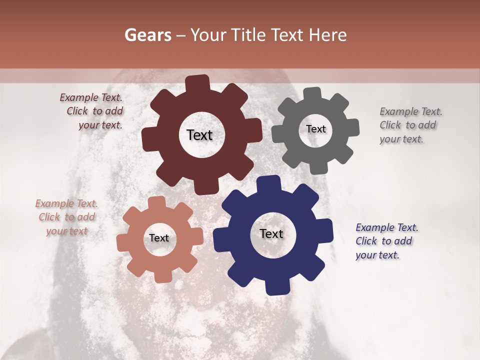 A Person Covered In Snow With A Brown Background PowerPoint Template