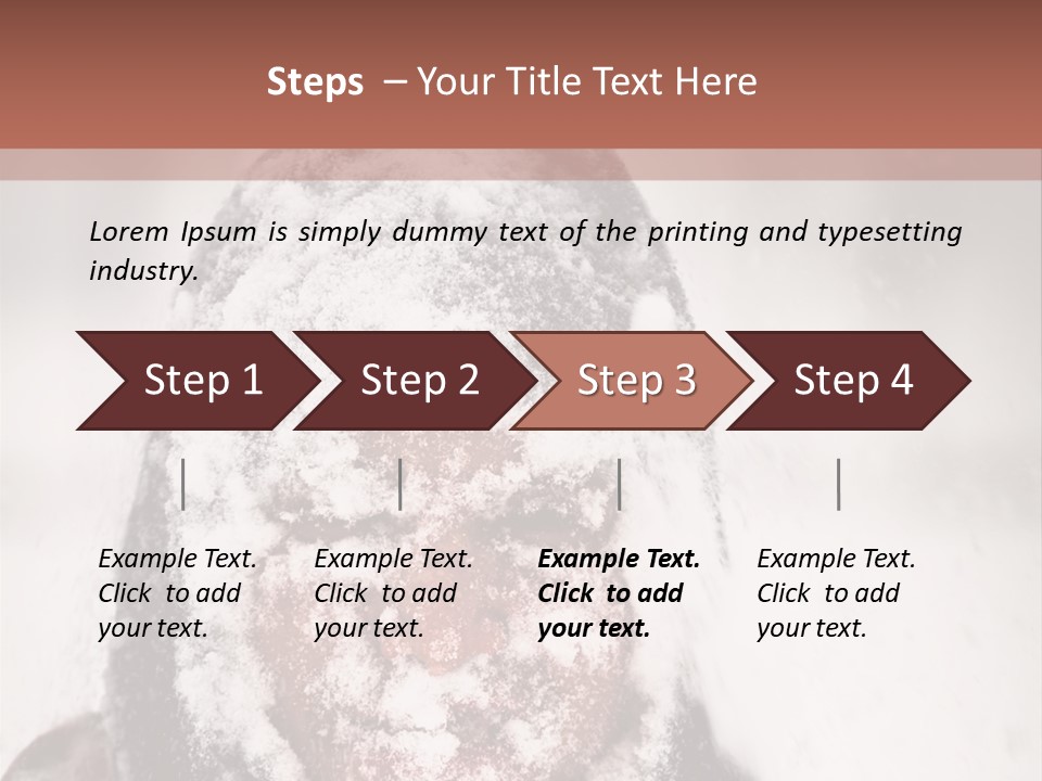 A Person Covered In Snow With A Brown Background PowerPoint Template