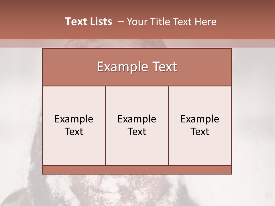 A Person Covered In Snow With A Brown Background PowerPoint Template