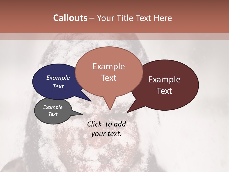 A Person Covered In Snow With A Brown Background PowerPoint Template