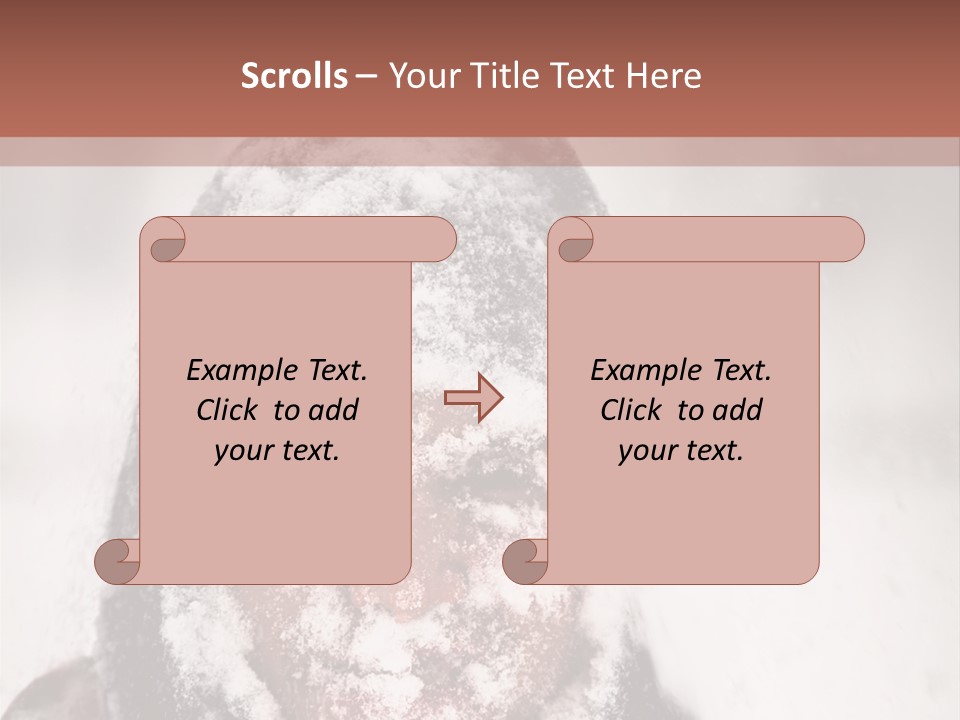 A Person Covered In Snow With A Brown Background PowerPoint Template