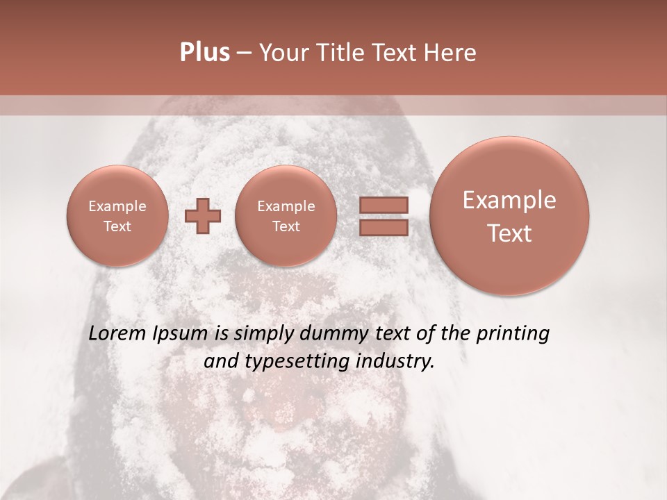 A Person Covered In Snow With A Brown Background PowerPoint Template