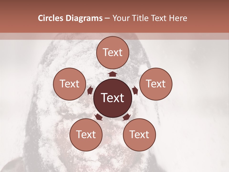 A Person Covered In Snow With A Brown Background PowerPoint Template