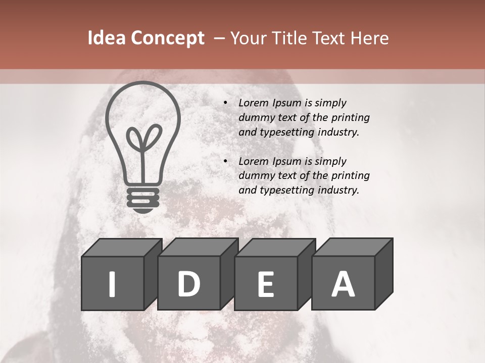 A Person Covered In Snow With A Brown Background PowerPoint Template