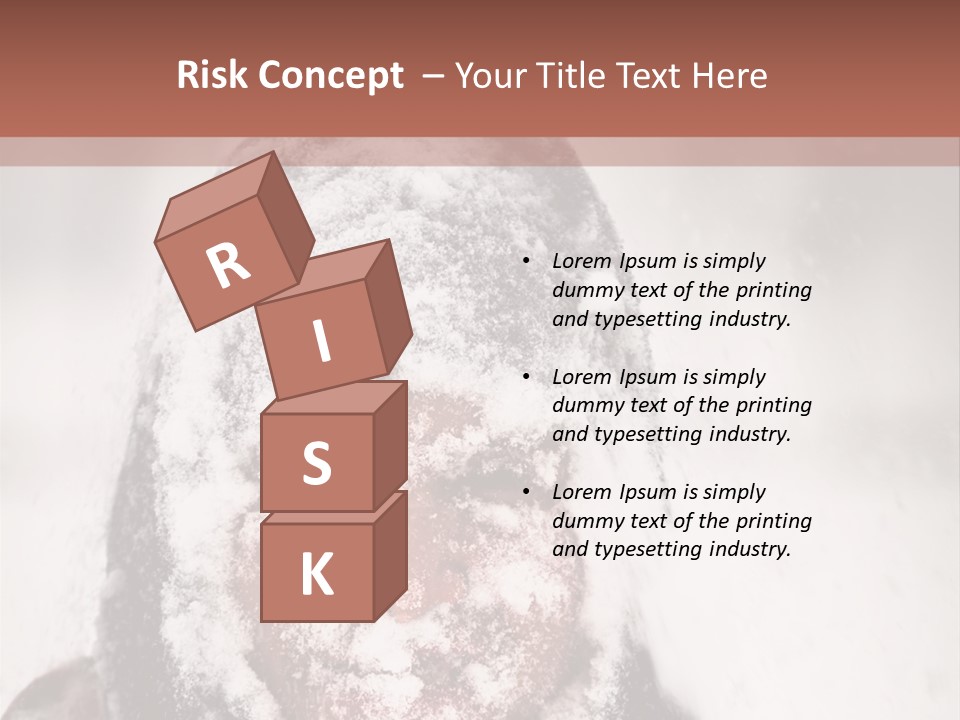 A Person Covered In Snow With A Brown Background PowerPoint Template