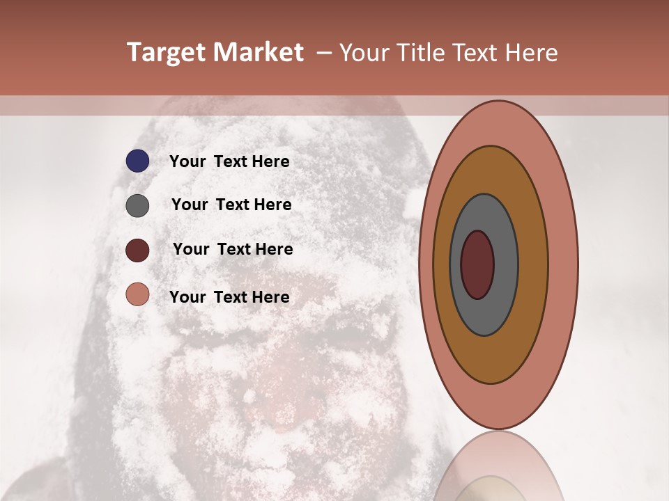 A Person Covered In Snow With A Brown Background PowerPoint Template