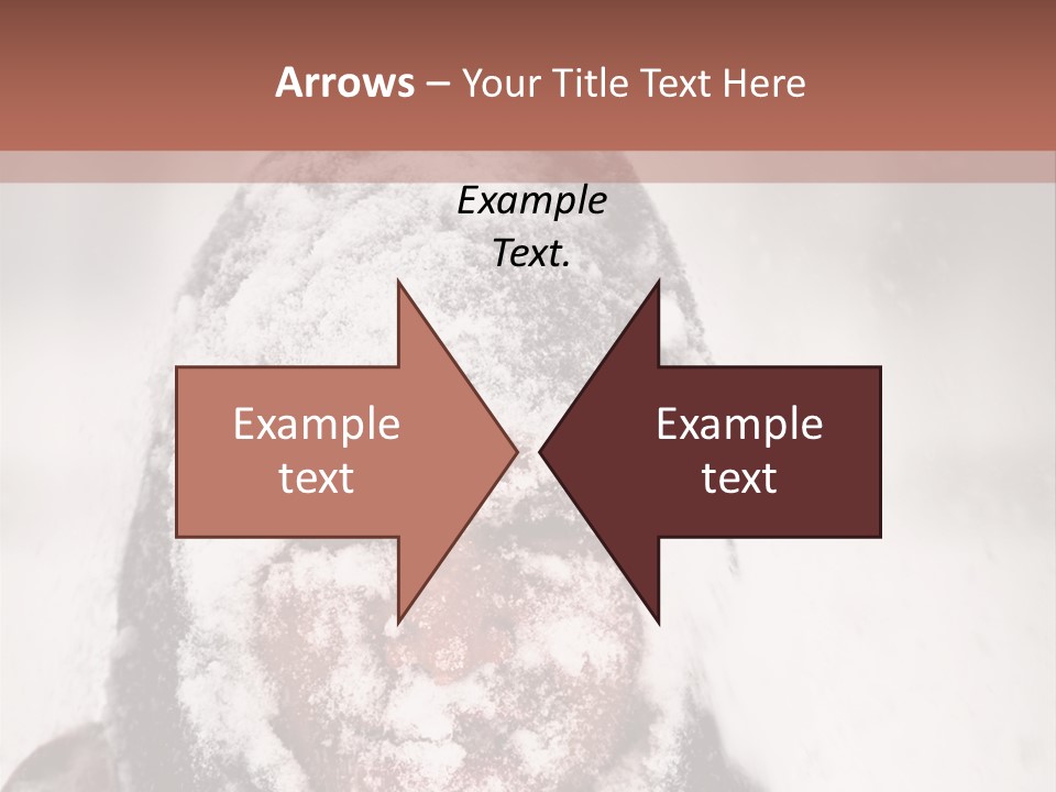 A Person Covered In Snow With A Brown Background PowerPoint Template
