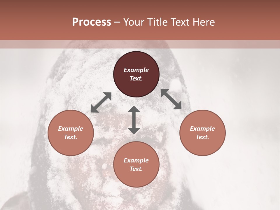 A Person Covered In Snow With A Brown Background PowerPoint Template