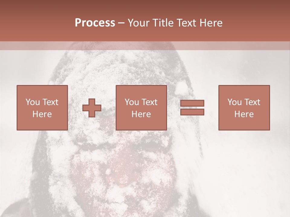 A Person Covered In Snow With A Brown Background PowerPoint Template