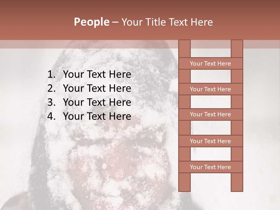A Person Covered In Snow With A Brown Background PowerPoint Template
