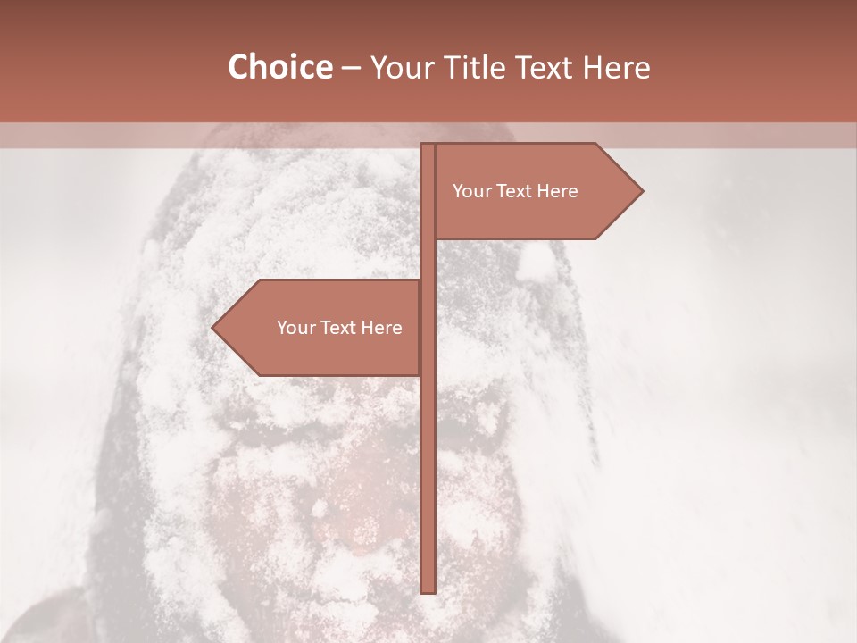A Person Covered In Snow With A Brown Background PowerPoint Template
