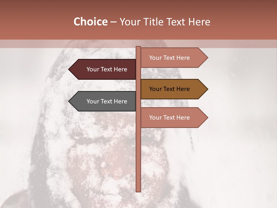 A Person Covered In Snow With A Brown Background PowerPoint Template