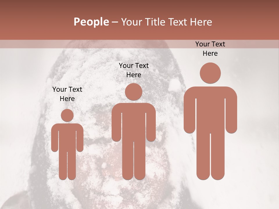 A Person Covered In Snow With A Brown Background PowerPoint Template