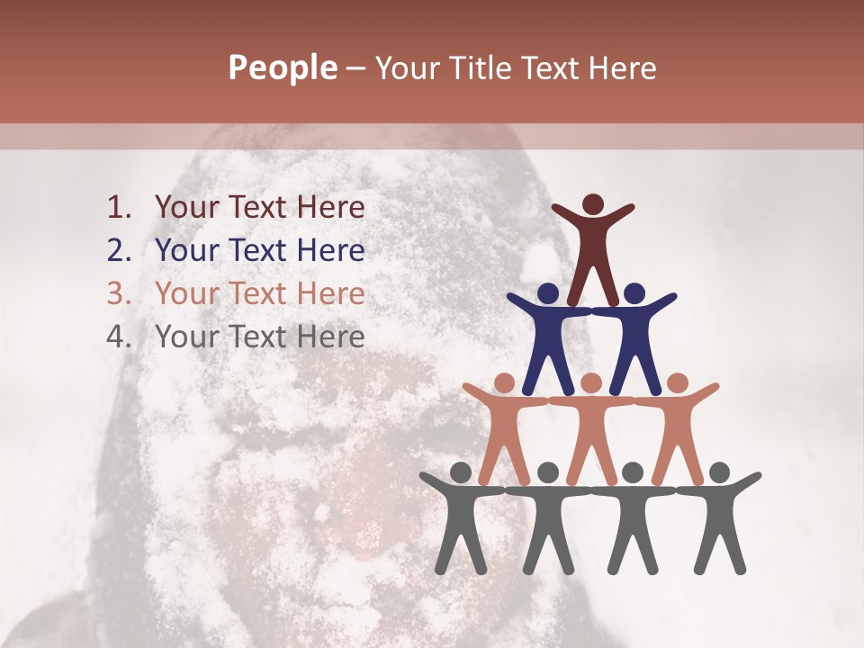 A Person Covered In Snow With A Brown Background PowerPoint Template