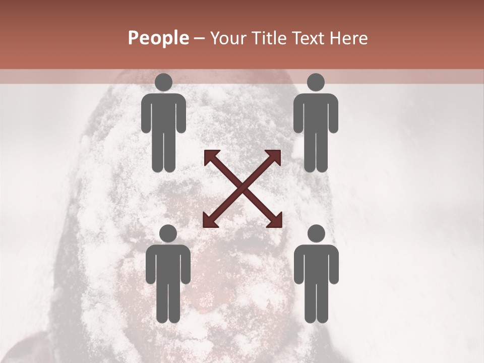 A Person Covered In Snow With A Brown Background PowerPoint Template