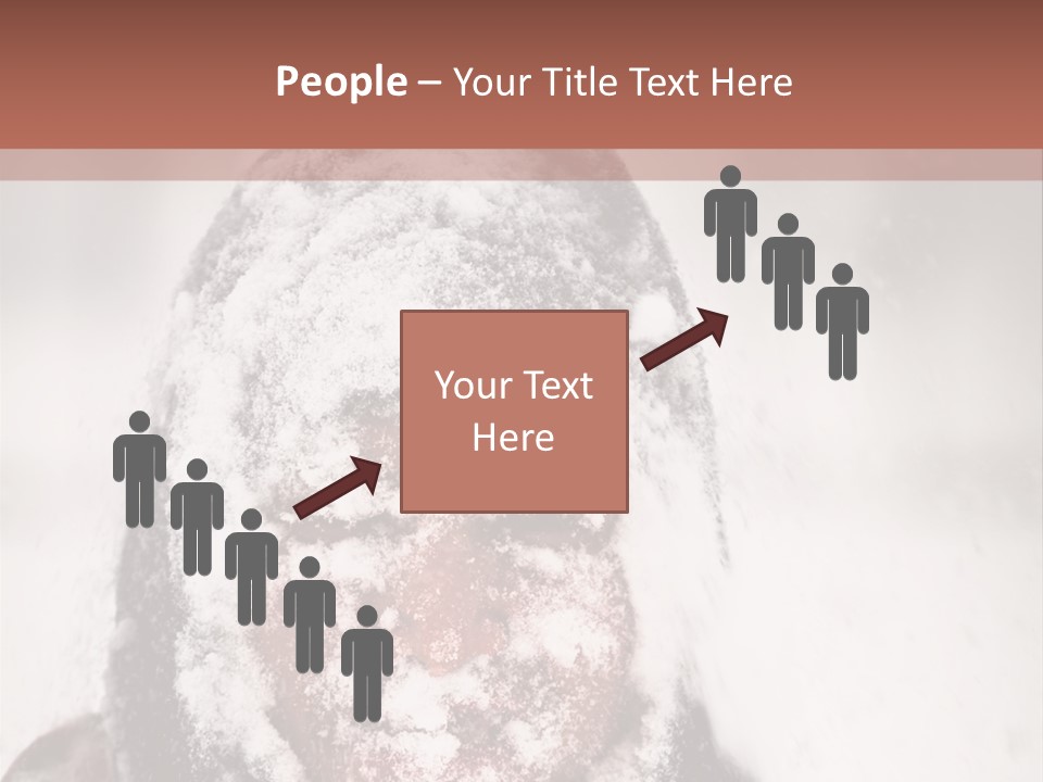 A Person Covered In Snow With A Brown Background PowerPoint Template
