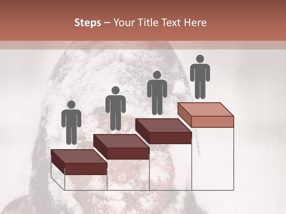 A Person Covered In Snow With A Brown Background PowerPoint Template