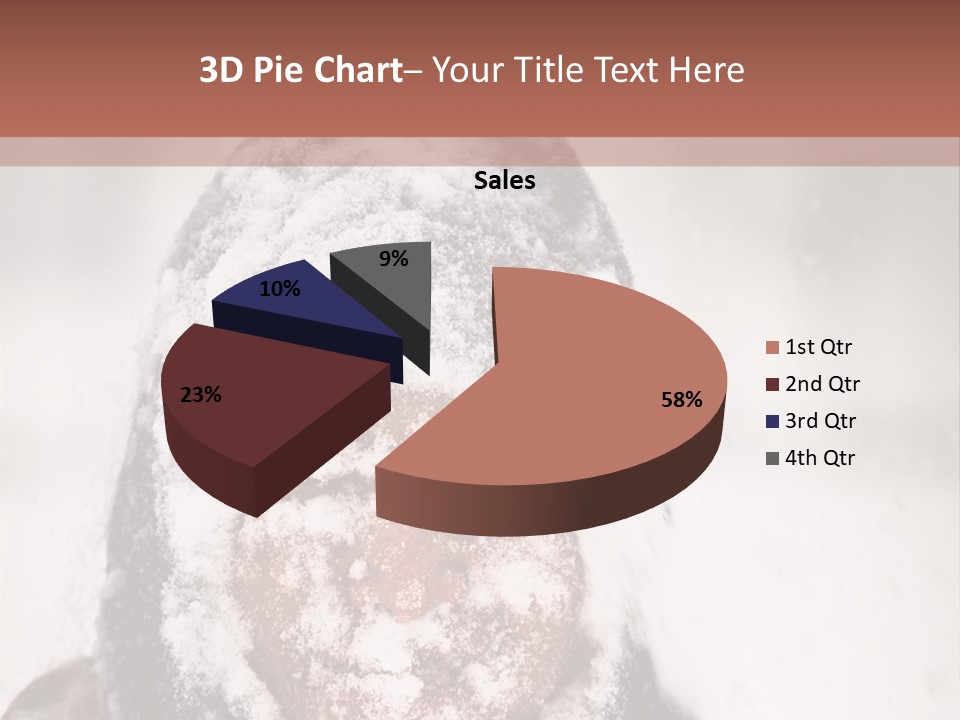 A Person Covered In Snow With A Brown Background PowerPoint Template