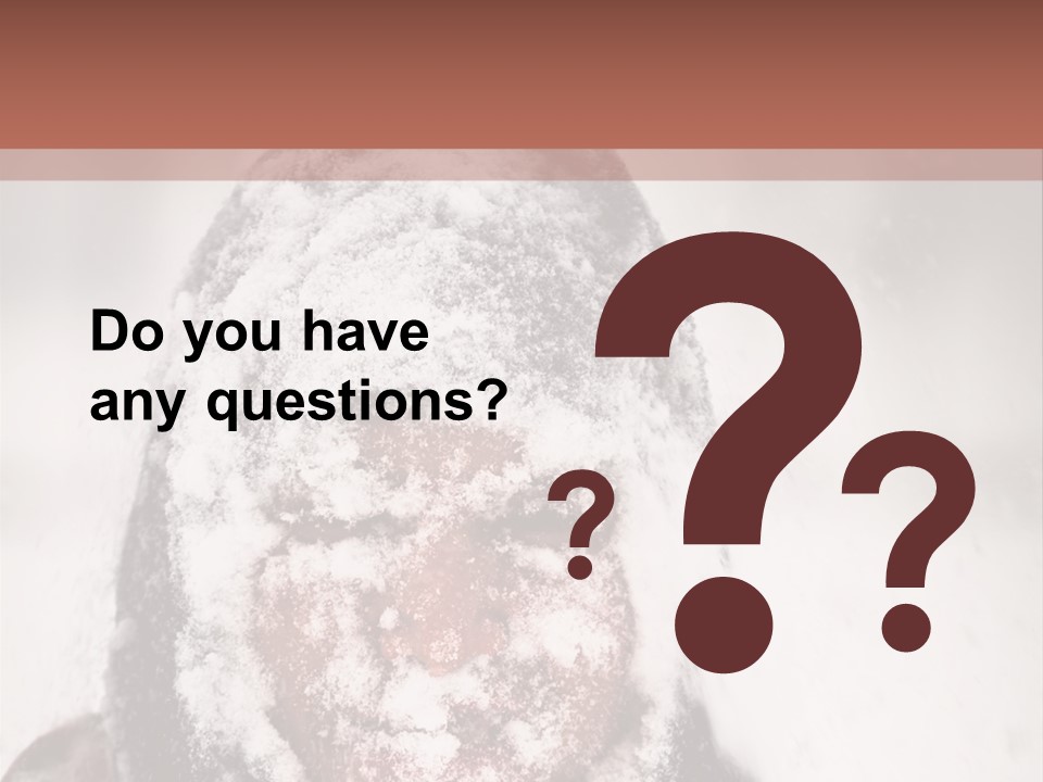 A Person Covered In Snow With A Brown Background PowerPoint Template