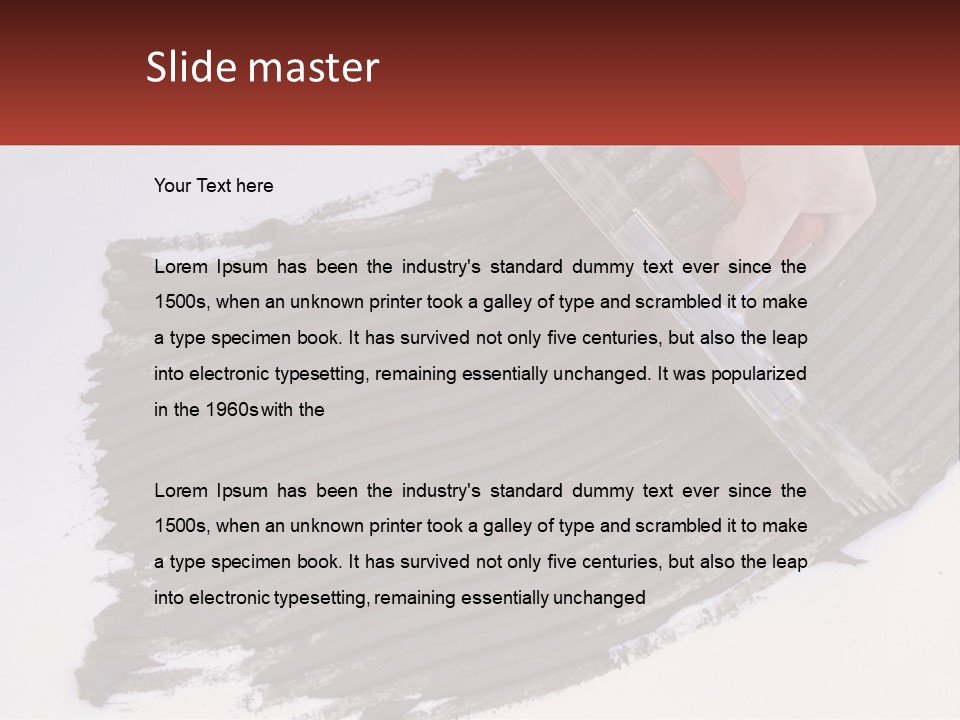 A Person With A Brush Is Laying A Piece Of Concrete PowerPoint Template
