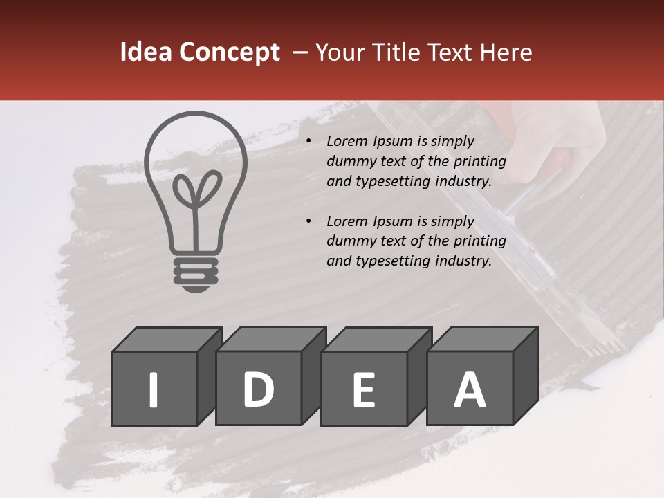 A Person With A Brush Is Laying A Piece Of Concrete PowerPoint Template