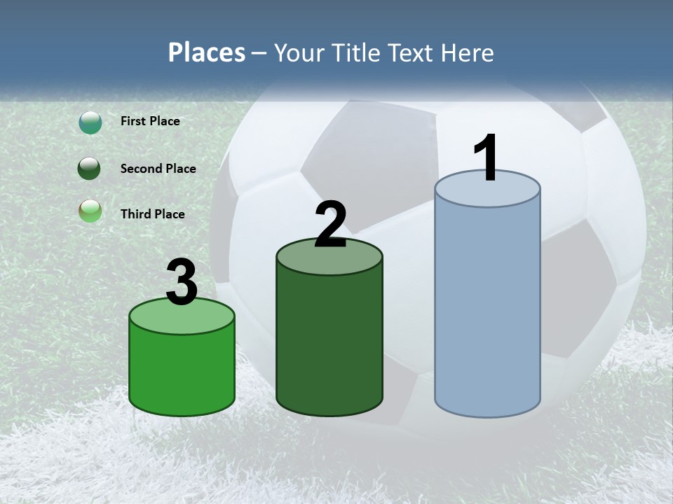A Soccer Ball Sitting On Top Of A Lush Green Field PowerPoint Template