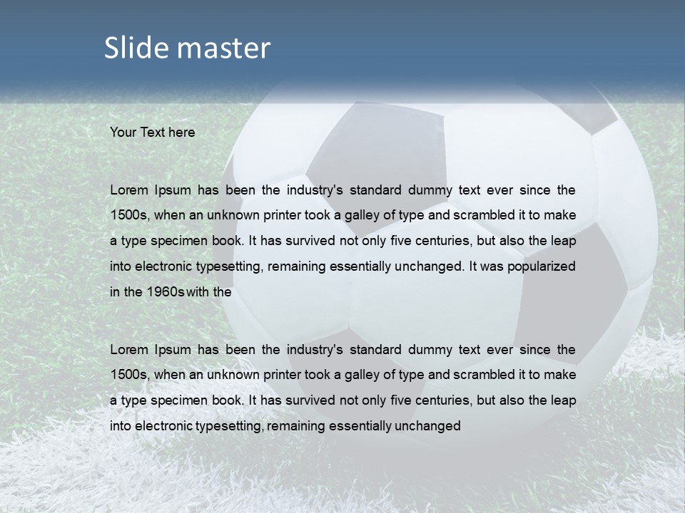 A Soccer Ball Sitting On Top Of A Lush Green Field PowerPoint Template