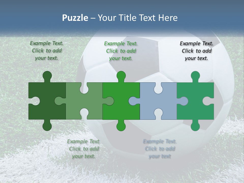 A Soccer Ball Sitting On Top Of A Lush Green Field PowerPoint Template