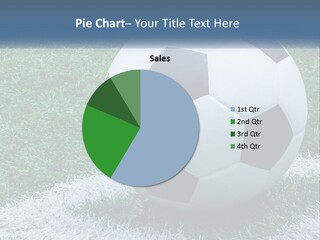 A Soccer Ball Sitting On Top Of A Lush Green Field PowerPoint Template