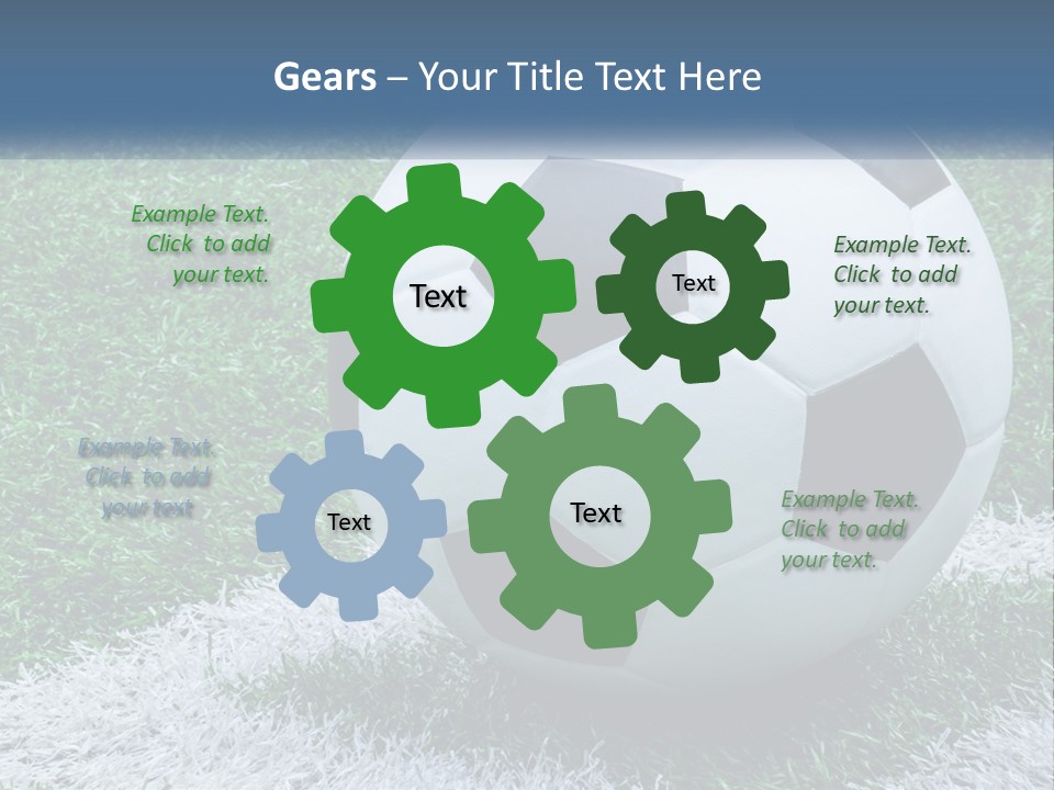 A Soccer Ball Sitting On Top Of A Lush Green Field PowerPoint Template