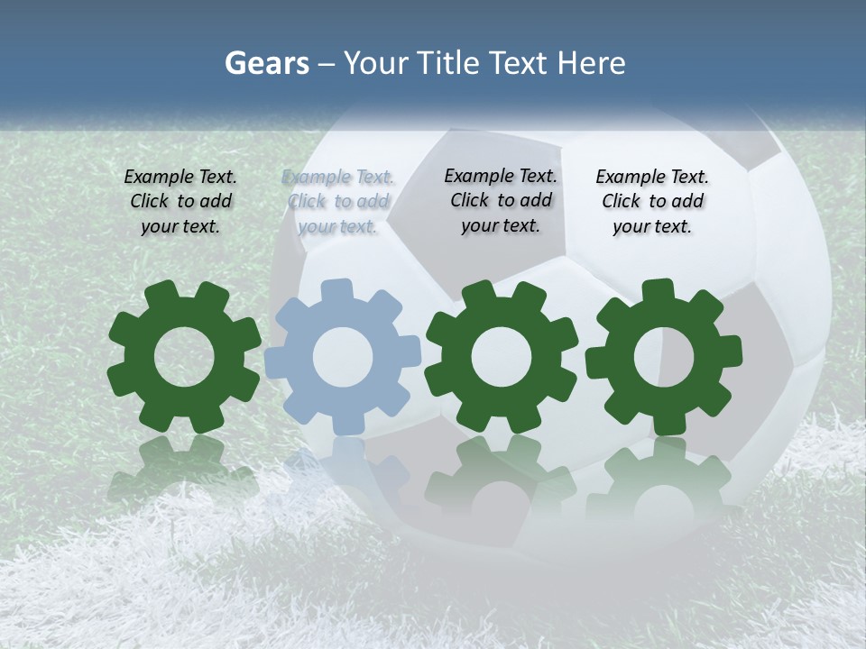 A Soccer Ball Sitting On Top Of A Lush Green Field PowerPoint Template
