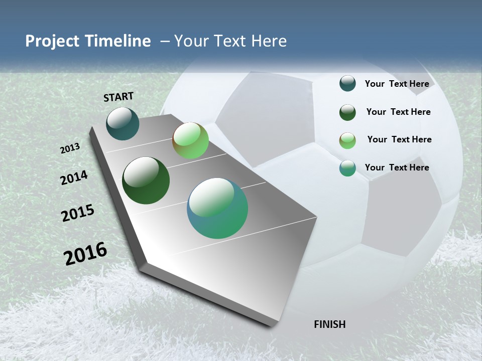 A Soccer Ball Sitting On Top Of A Lush Green Field PowerPoint Template