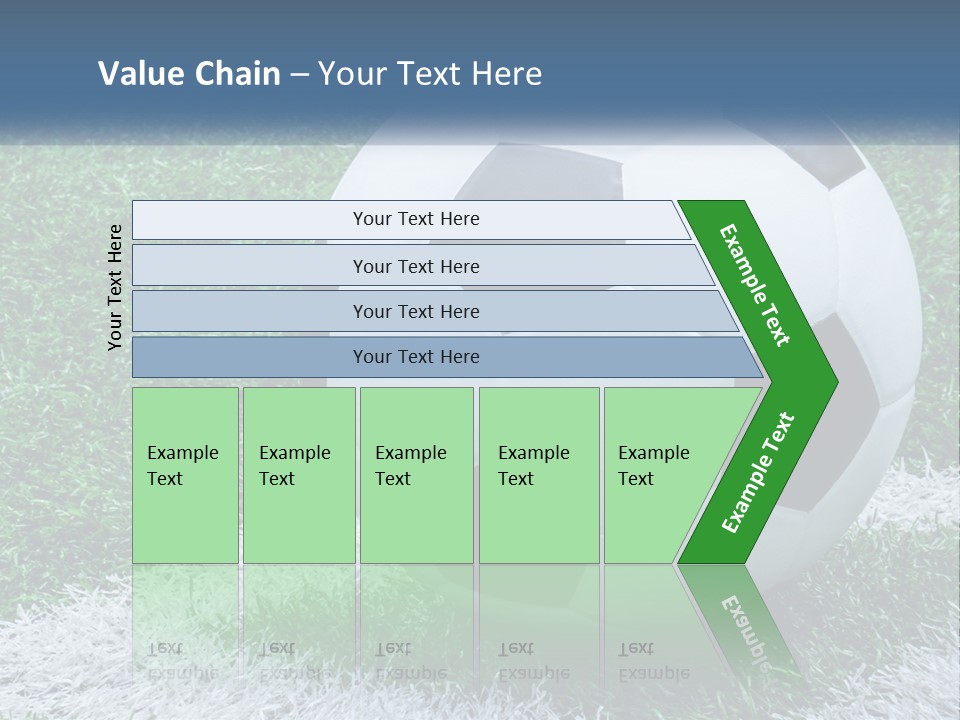 A Soccer Ball Sitting On Top Of A Lush Green Field PowerPoint Template