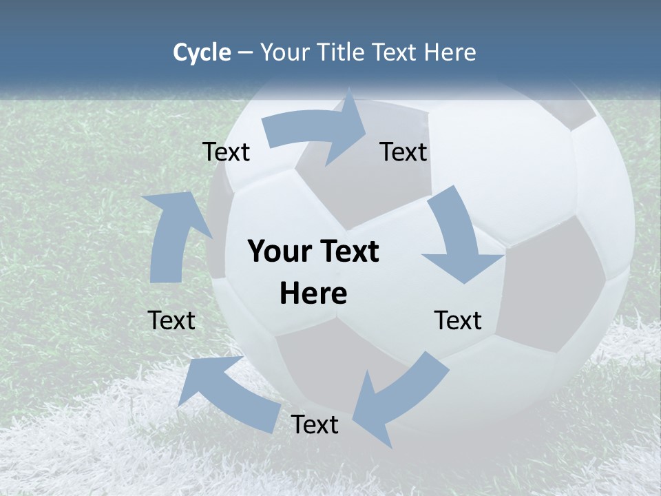 A Soccer Ball Sitting On Top Of A Lush Green Field PowerPoint Template