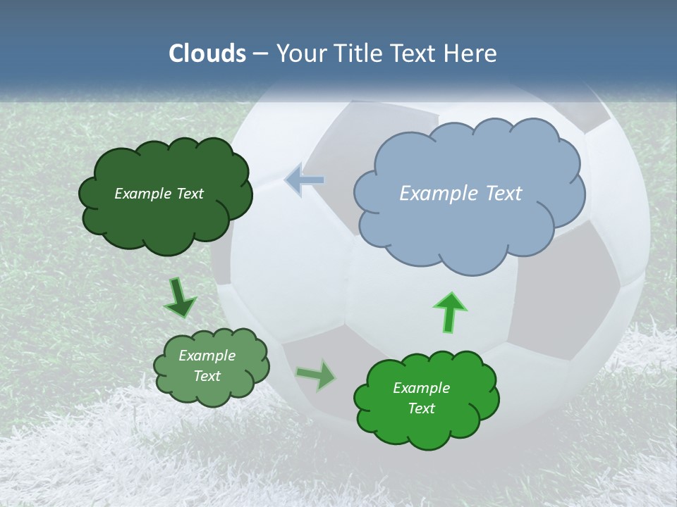 A Soccer Ball Sitting On Top Of A Lush Green Field PowerPoint Template