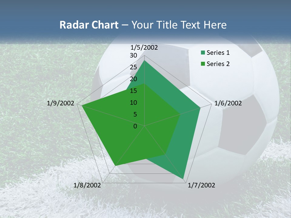 A Soccer Ball Sitting On Top Of A Lush Green Field PowerPoint Template