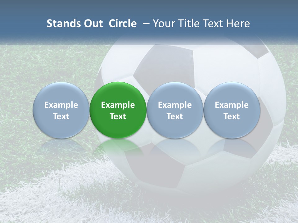 A Soccer Ball Sitting On Top Of A Lush Green Field PowerPoint Template