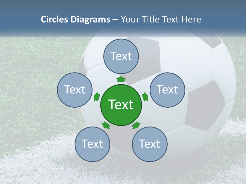 A Soccer Ball Sitting On Top Of A Lush Green Field PowerPoint Template