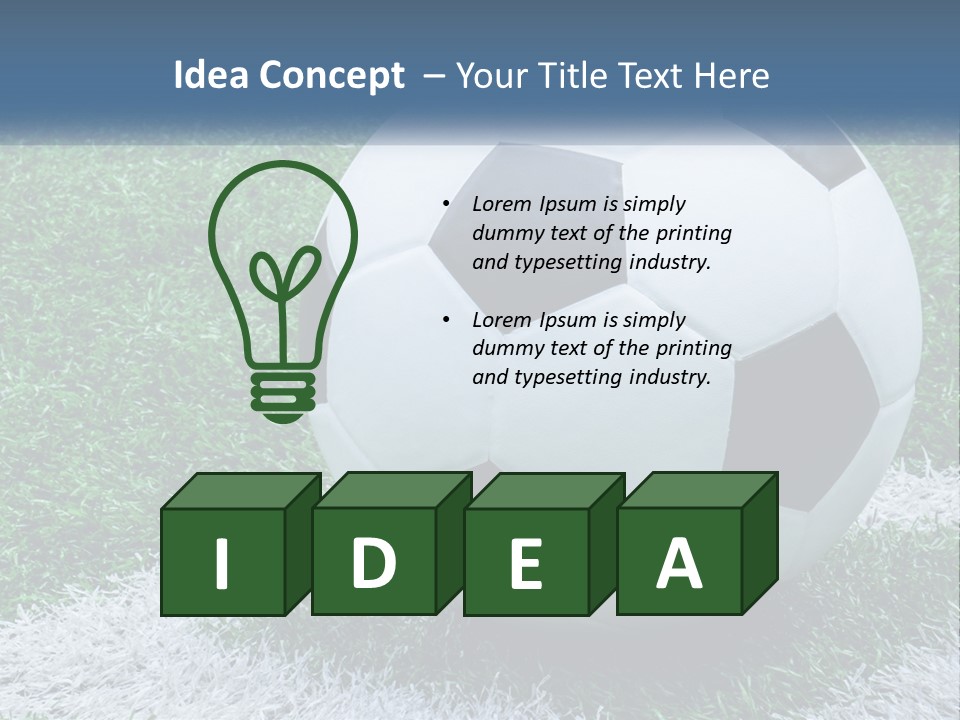 A Soccer Ball Sitting On Top Of A Lush Green Field PowerPoint Template