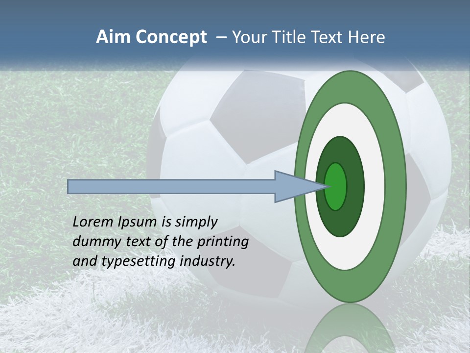 A Soccer Ball Sitting On Top Of A Lush Green Field PowerPoint Template