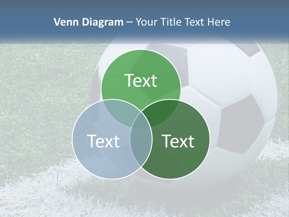 A Soccer Ball Sitting On Top Of A Lush Green Field PowerPoint Template